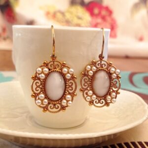 Orecchini in stile Liberty con Madreperla e Perle