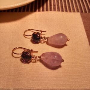 Orecchini a forma di goccia di Ametista Viola
