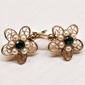 Orecchini floreali filigranati in stile Liberty