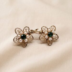 Orecchini floreali filigranati in stile Liberty