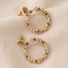 Orecchini in stile Liberty a cerchio con zirconi e perle