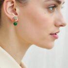 Orecchini in stile retrò con Perle e Agata verde
